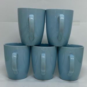 Set of 5 Thomson Pottery Mugs Blue
